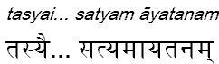 tasyaisatyamayatanam